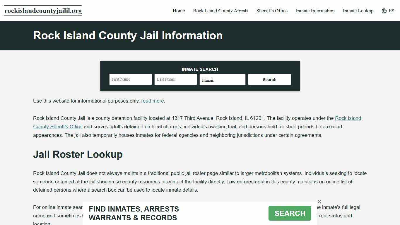 Rock Island County, IL Jail Roster, Inmate Info